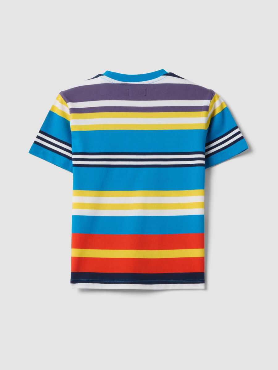 Kids&rsquo; multicolour striped pure cotton T-shirt, oversized fit_1