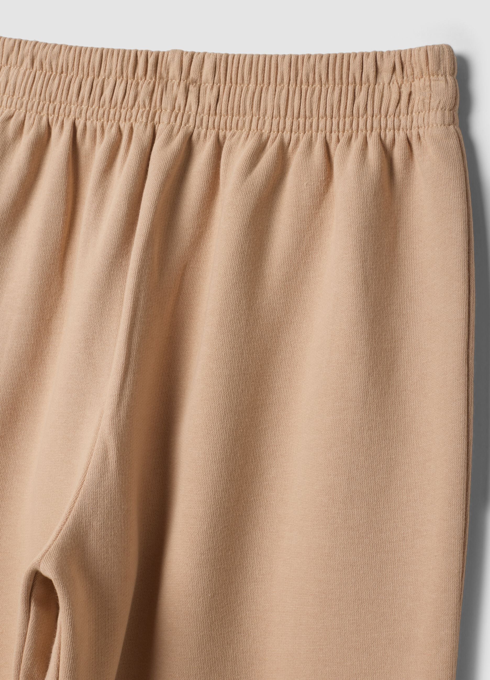 Sandfarbene Joggerhose aus reiner Baumwolle