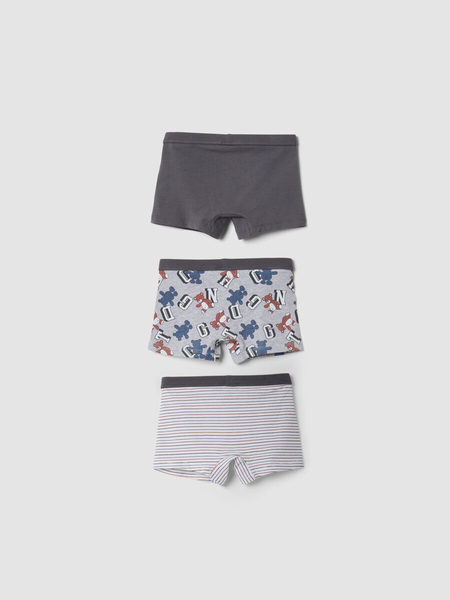 Tripack di boxer midi grigi in cotone organico elasticizzato con fantasia animali_2