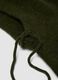 Green stretch wool hood in plain knit_2