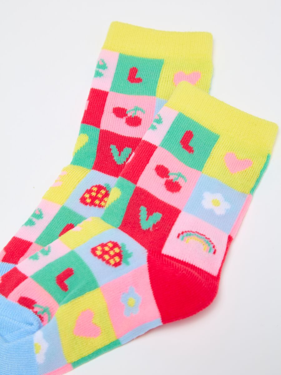 Three-pair pack short socks with hearts design_2