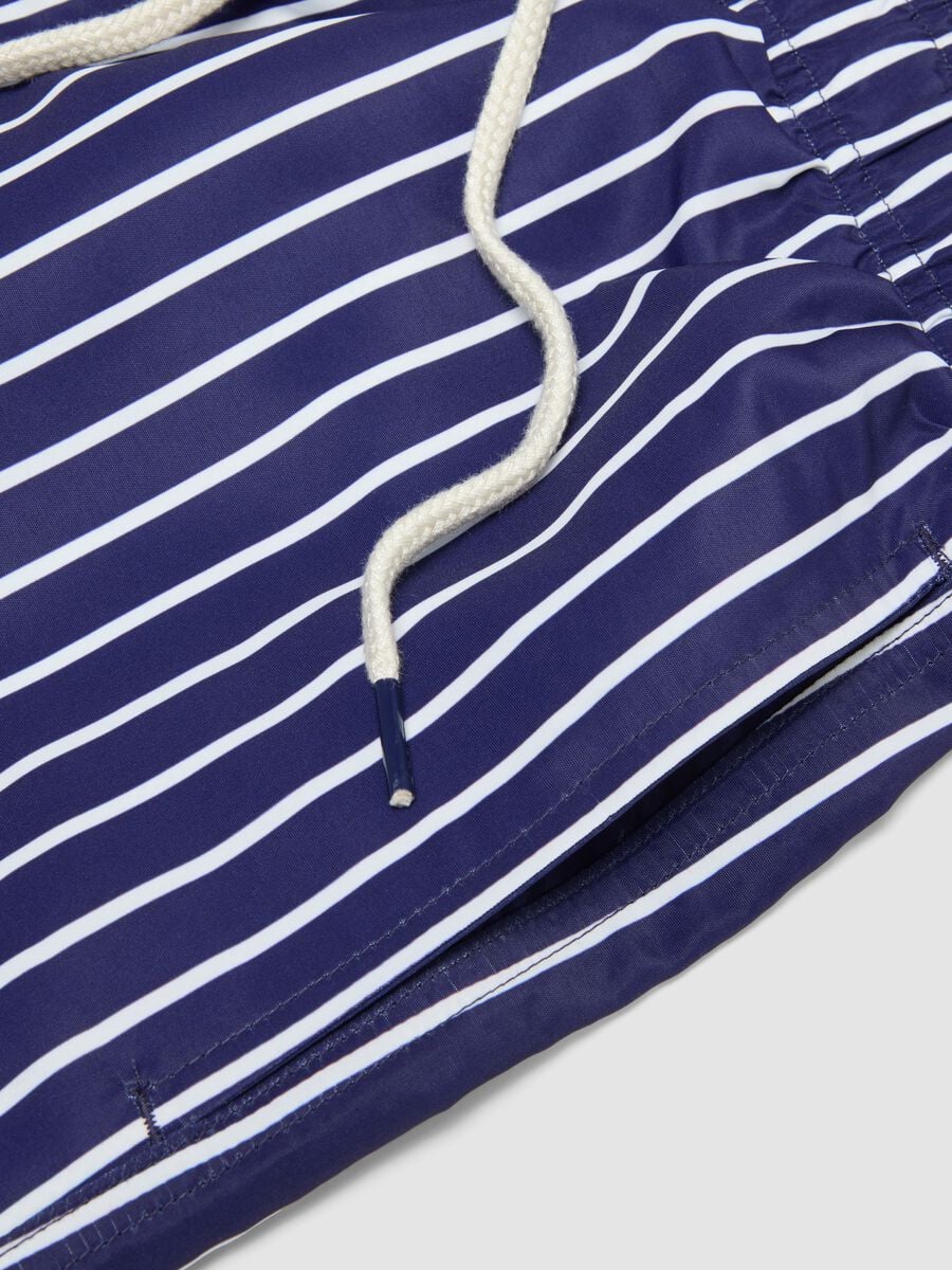 Blue striped swim shorts_5