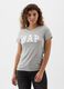 T-shirt grigio chiaro in puro cotone con logo GAP_0