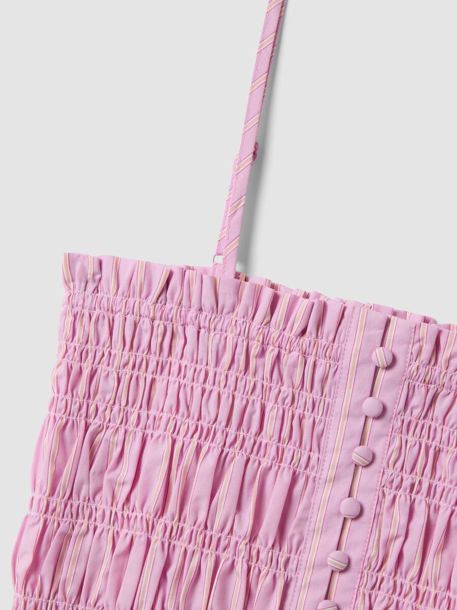 Pink pure cotton tank top with thin straps_1