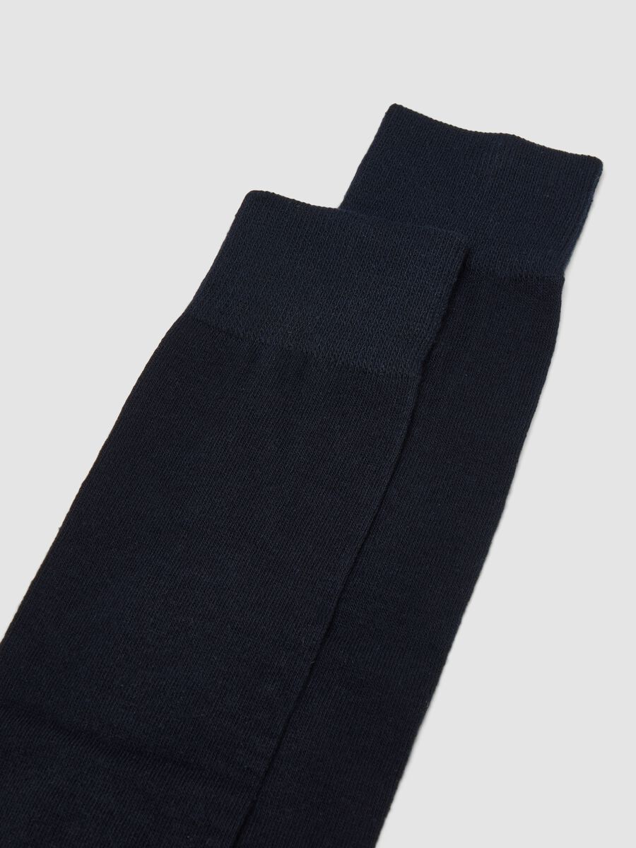 Multipack di cinque calze lunghe blu in cotone organico elasticizzato_1