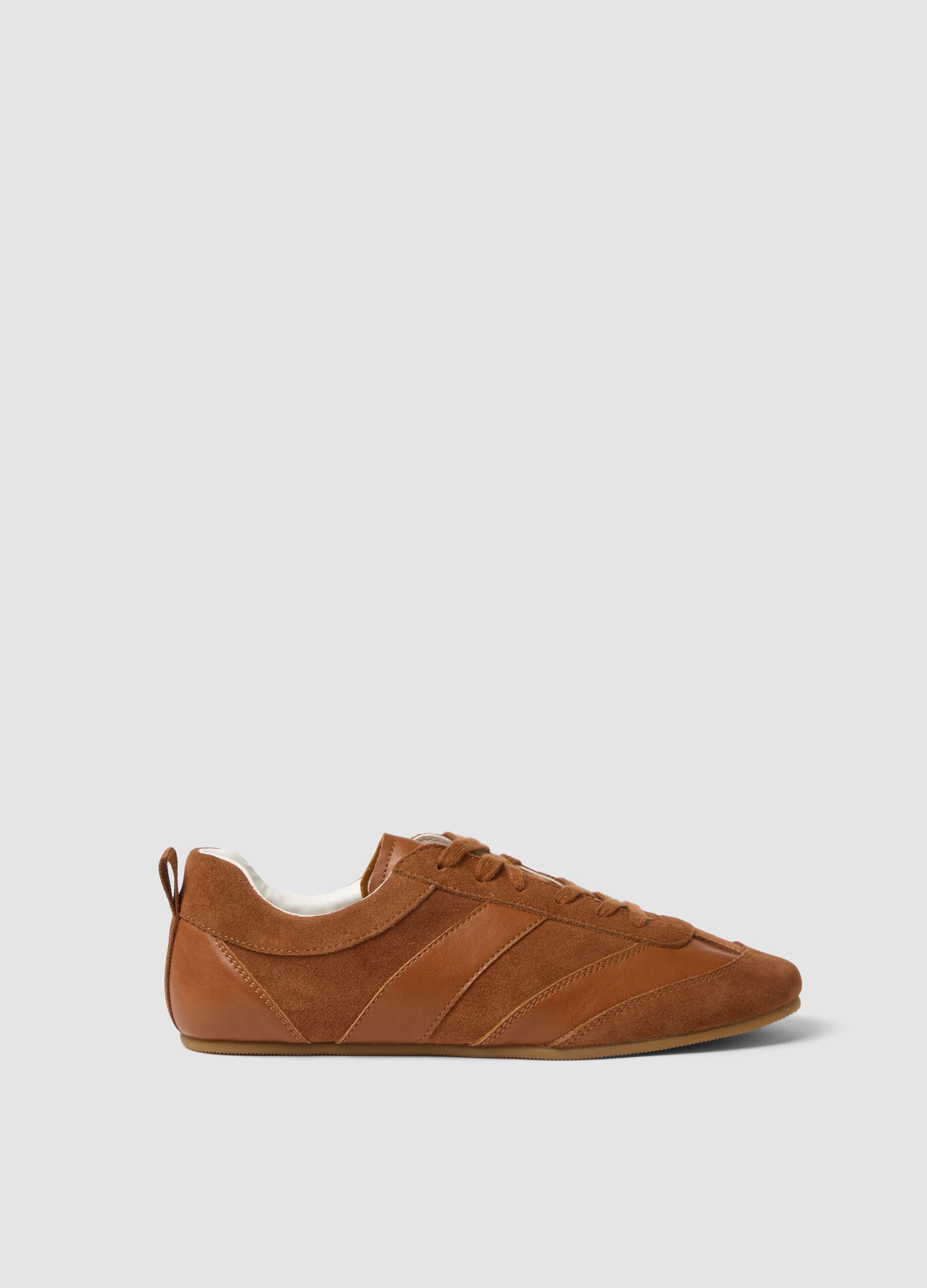Brown genuine leather sneakers