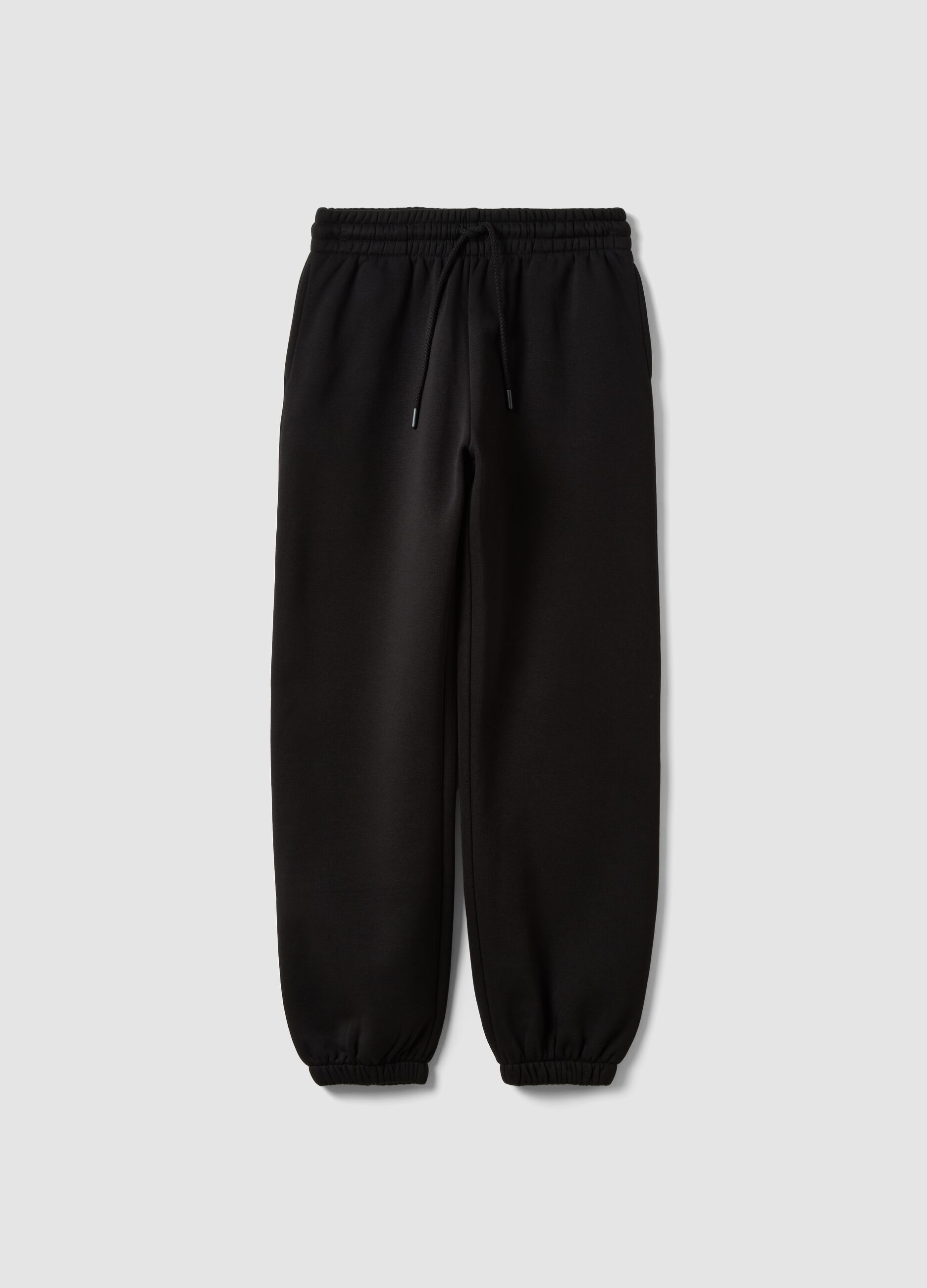 Black cotton-blend joggers with elasticated waistband, regular fit