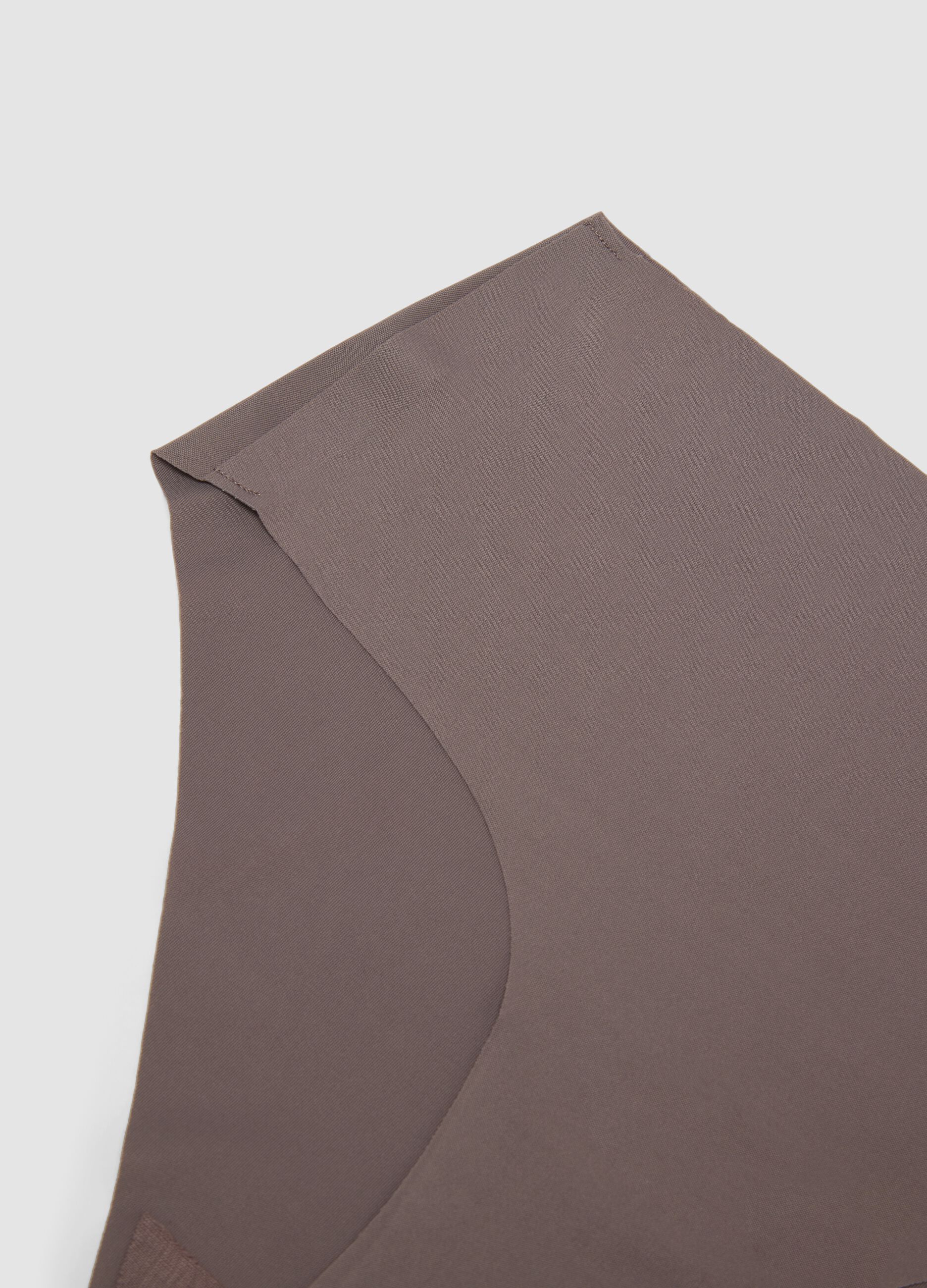Grey hipster briefs in stretch microfibre with regular waist