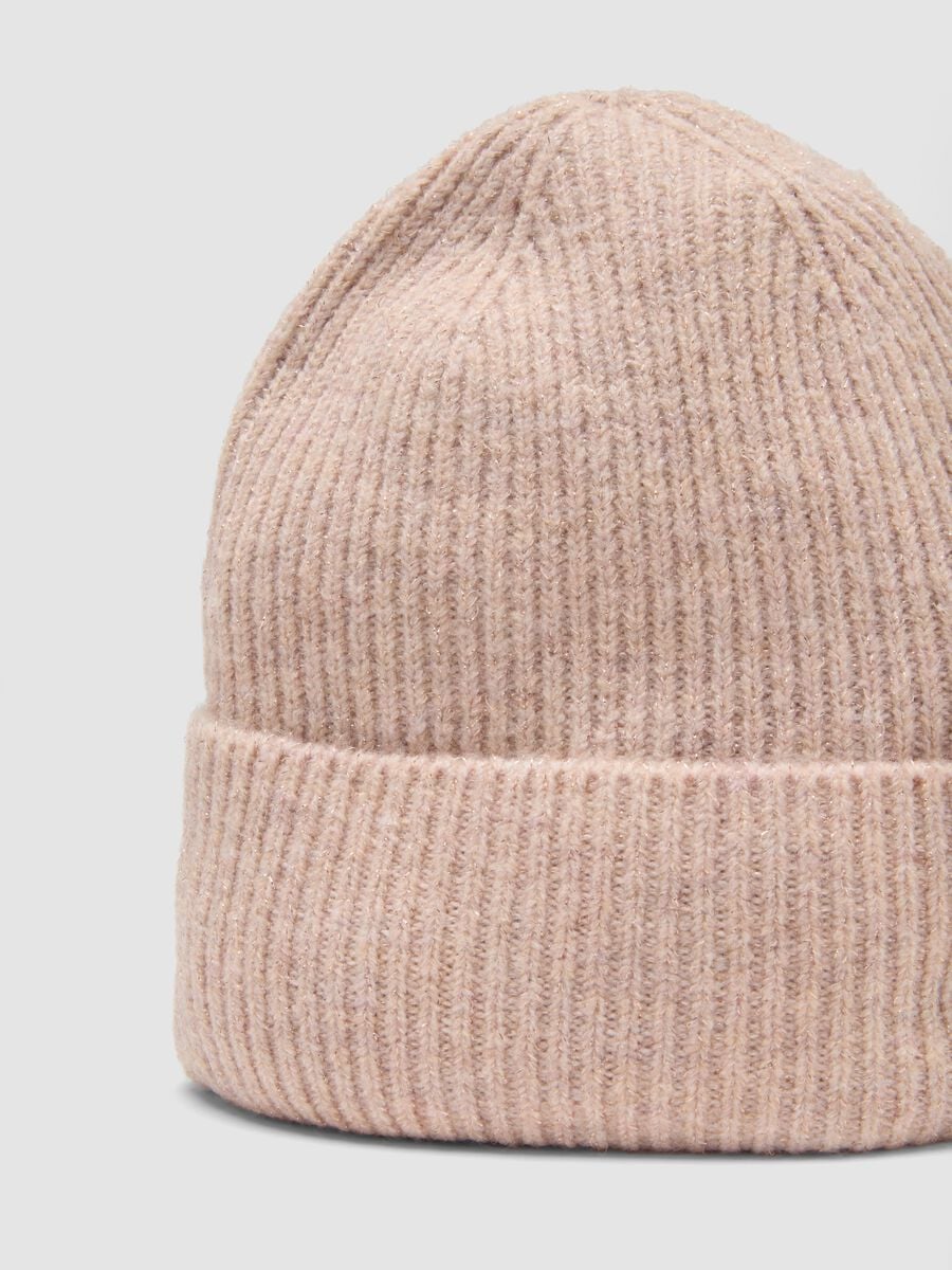 Pink ribbed stretch-wool beanie_2