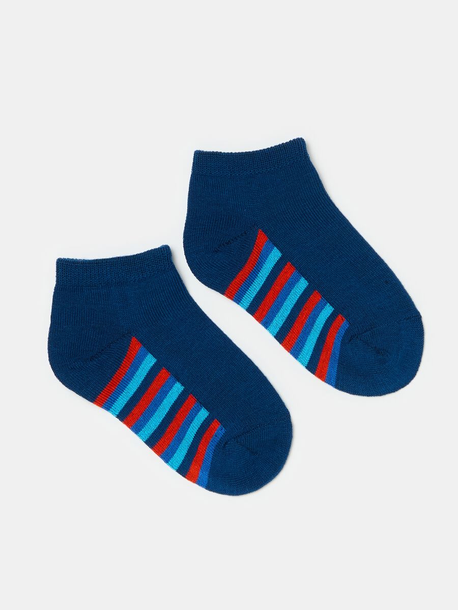 Three-pair pack short stretch socks with striped pattern_1