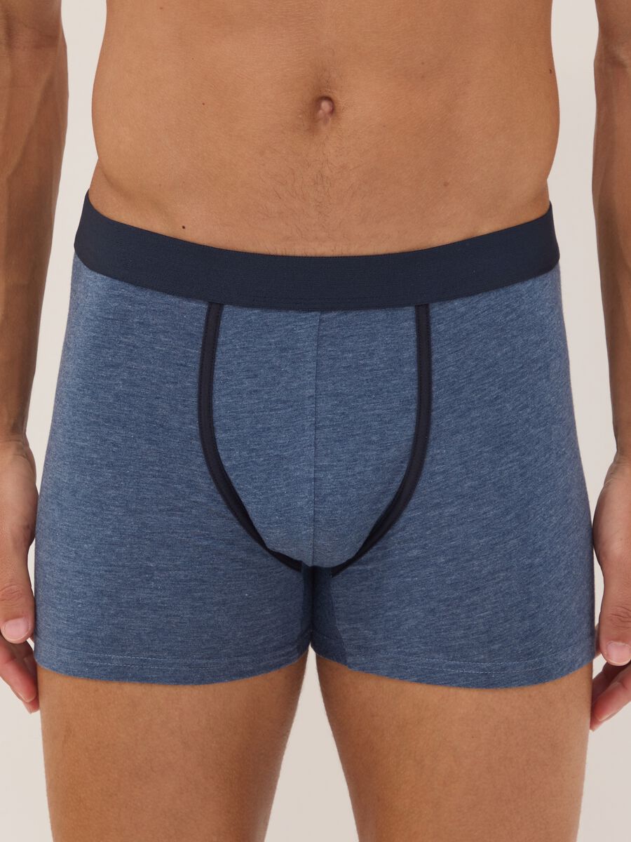 3er-Pack Boxershorts in Blau und Schwarz aus elastischer Bio-Baumwolle_1