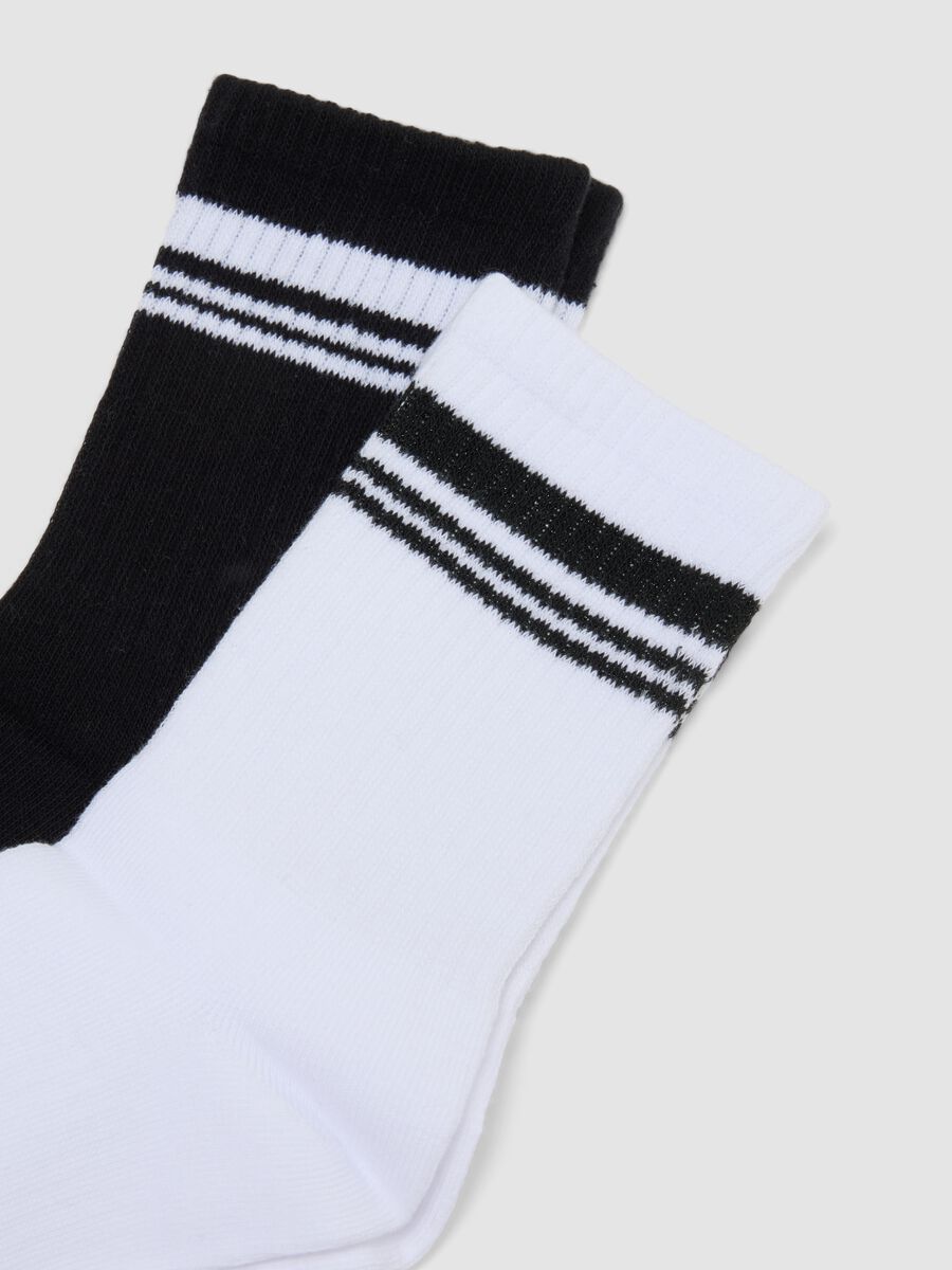 Three-pack of multicolour striped socks in stretch organic cotton_2
