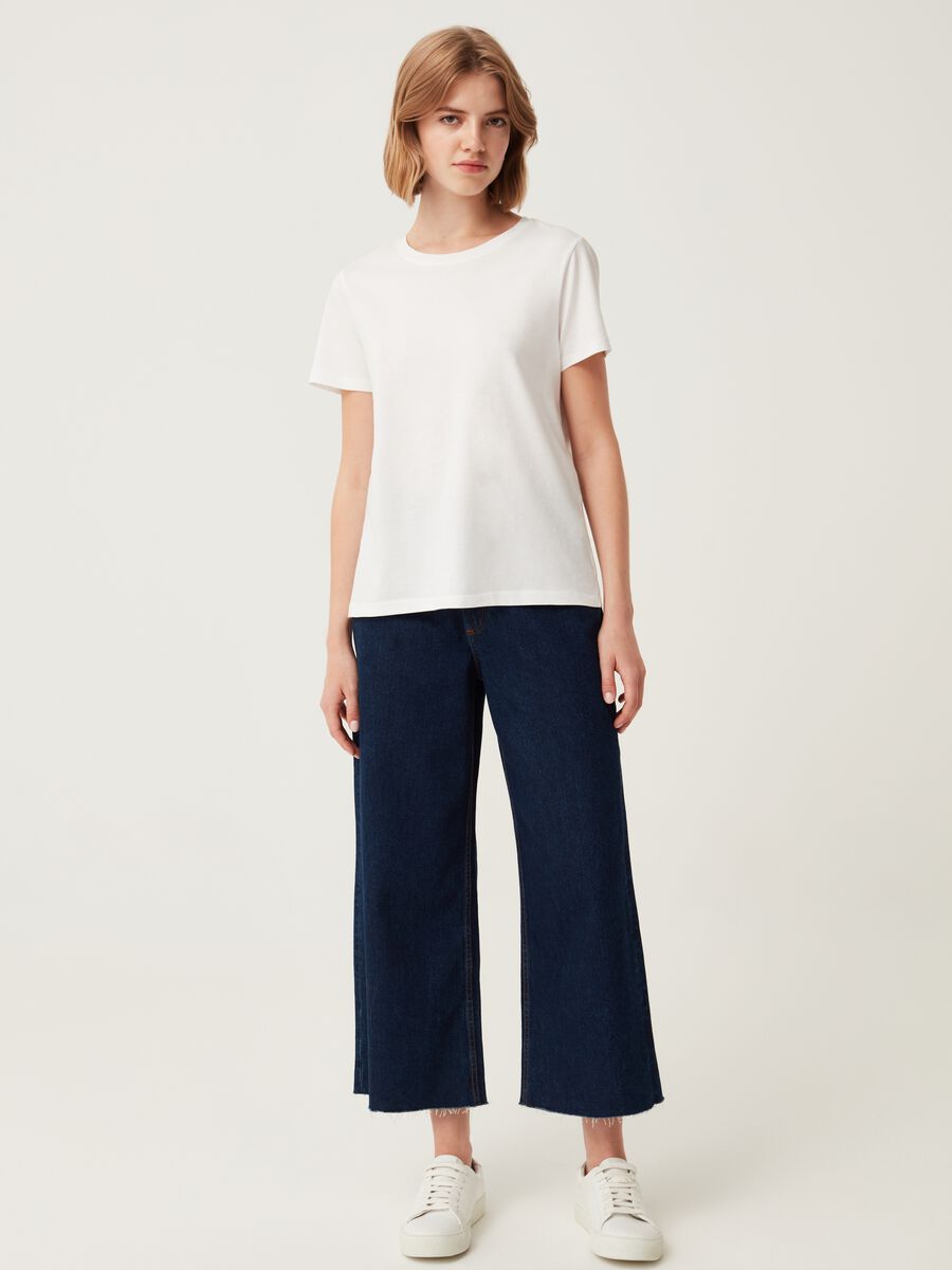 Wide-leg jeans with raw edging_0
