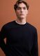 Black pure merino wool crew-neck jumper, regular fit_0