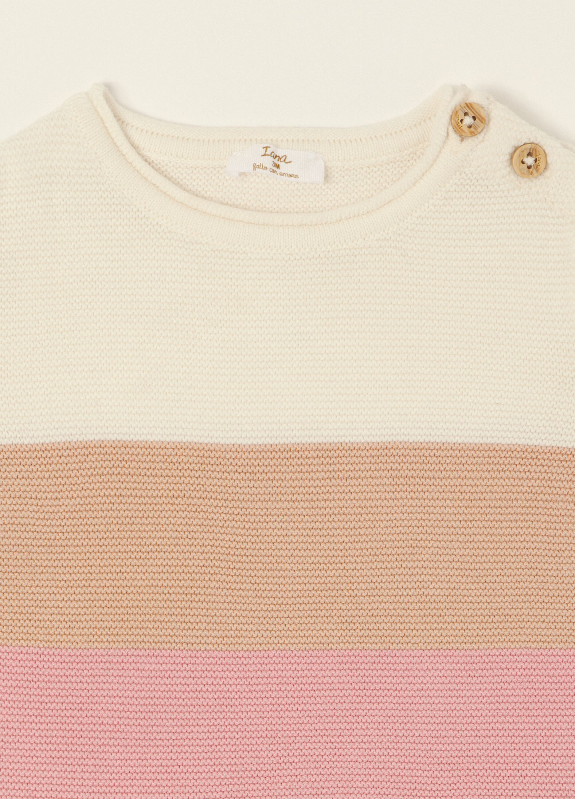 Conjunto &agrave;s riscas multicolor em algod&atilde;o puro para beb&eacute; menina