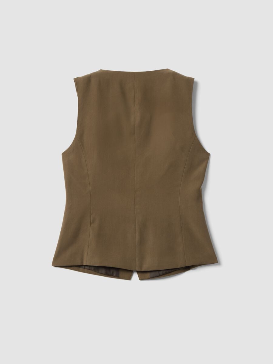 Gr&uuml;ne Slim-Fit-Weste aus Viskosemix_5