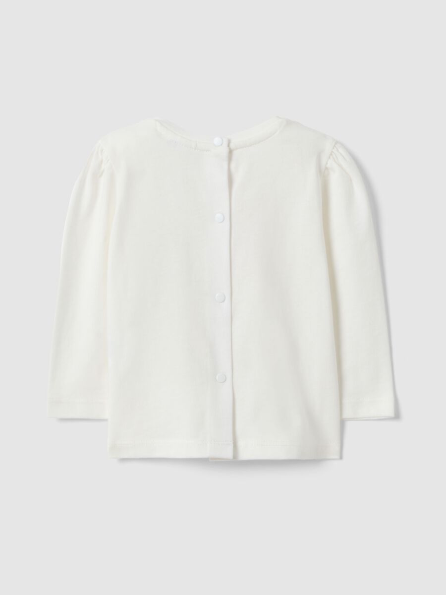 Maglia in cotone biologico bianca regular fit per bimba_1
