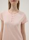 Pink pure cotton nightdress regular fit with Henley neckline_3