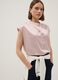Regular fit pink short-sleeve blouse with a Mandarin collar_1
