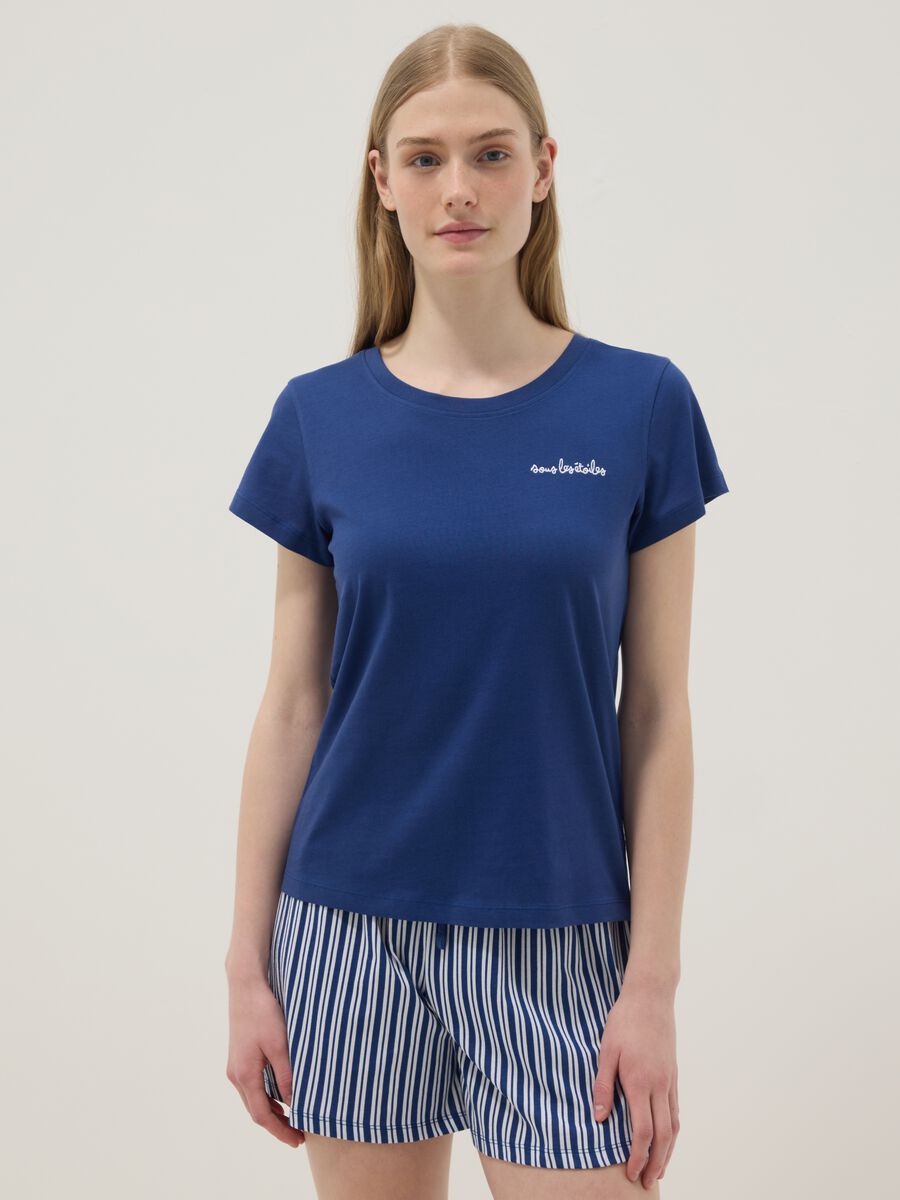 Multicolour short pyjamas in pure cotton regular fit_1