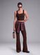 Brown crop top in stretch fabric_3