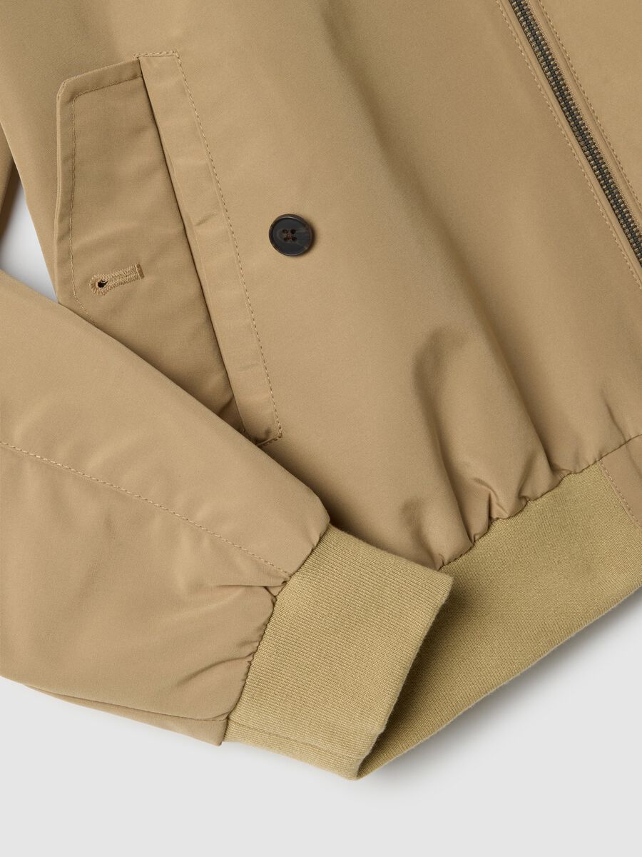 Casaco beige regular fit com fecho_1