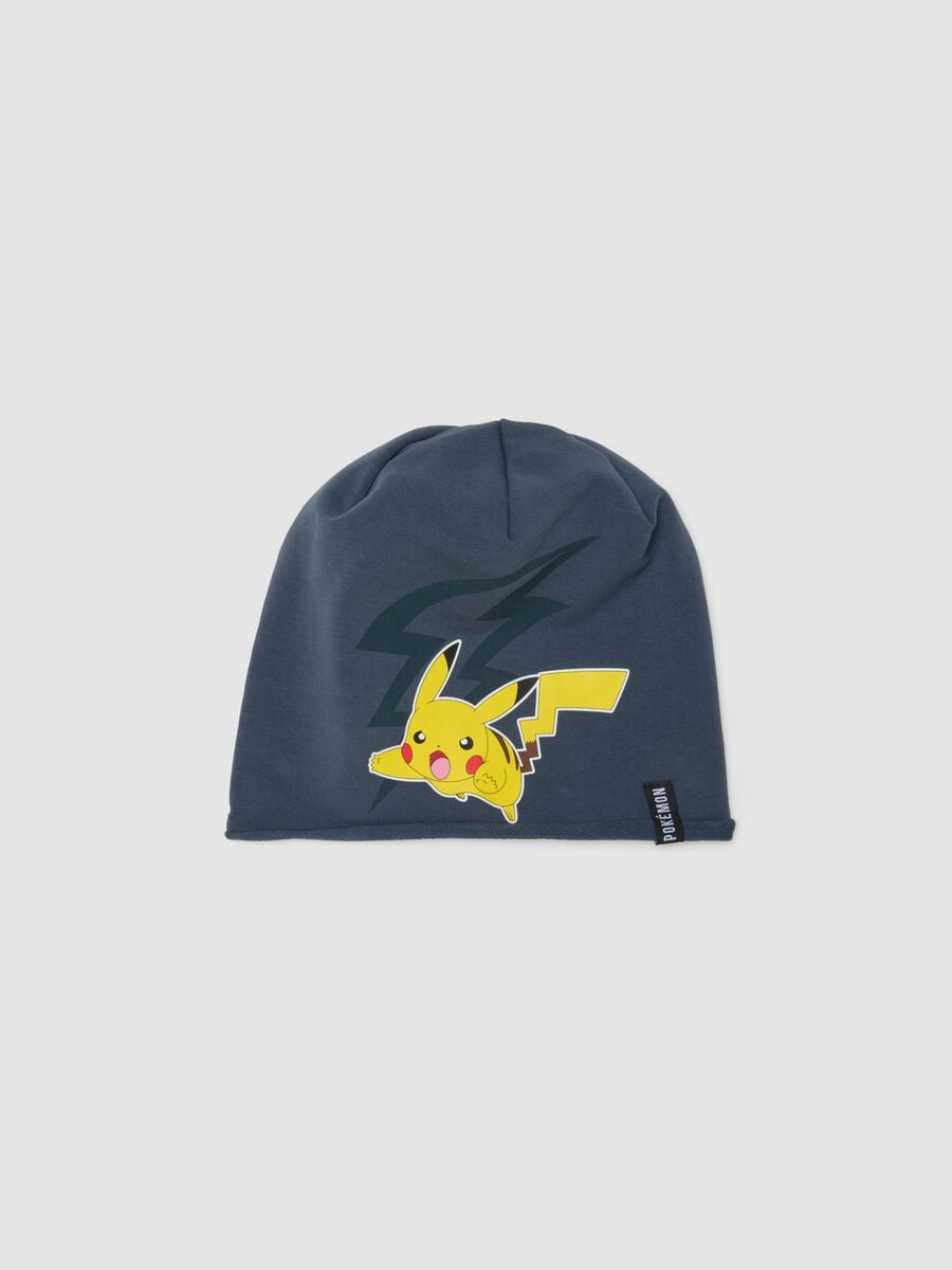 Blaue Cap aus elastischer Baumwolle mit Pok&eacute;mon-Print_0