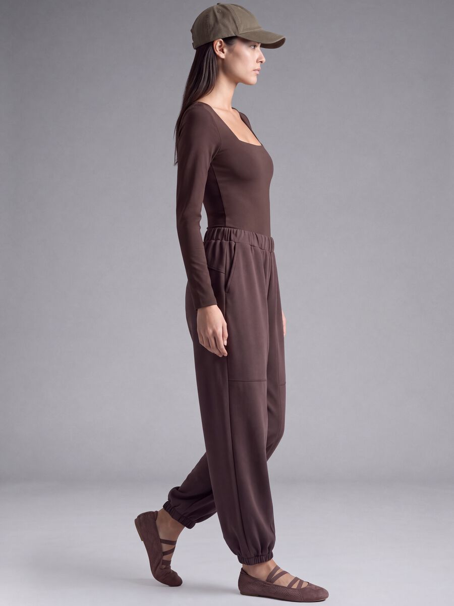 Purple stretch viscose joggers_1