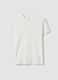 White regular fit short-sleeved pure cotton t-shirt_4