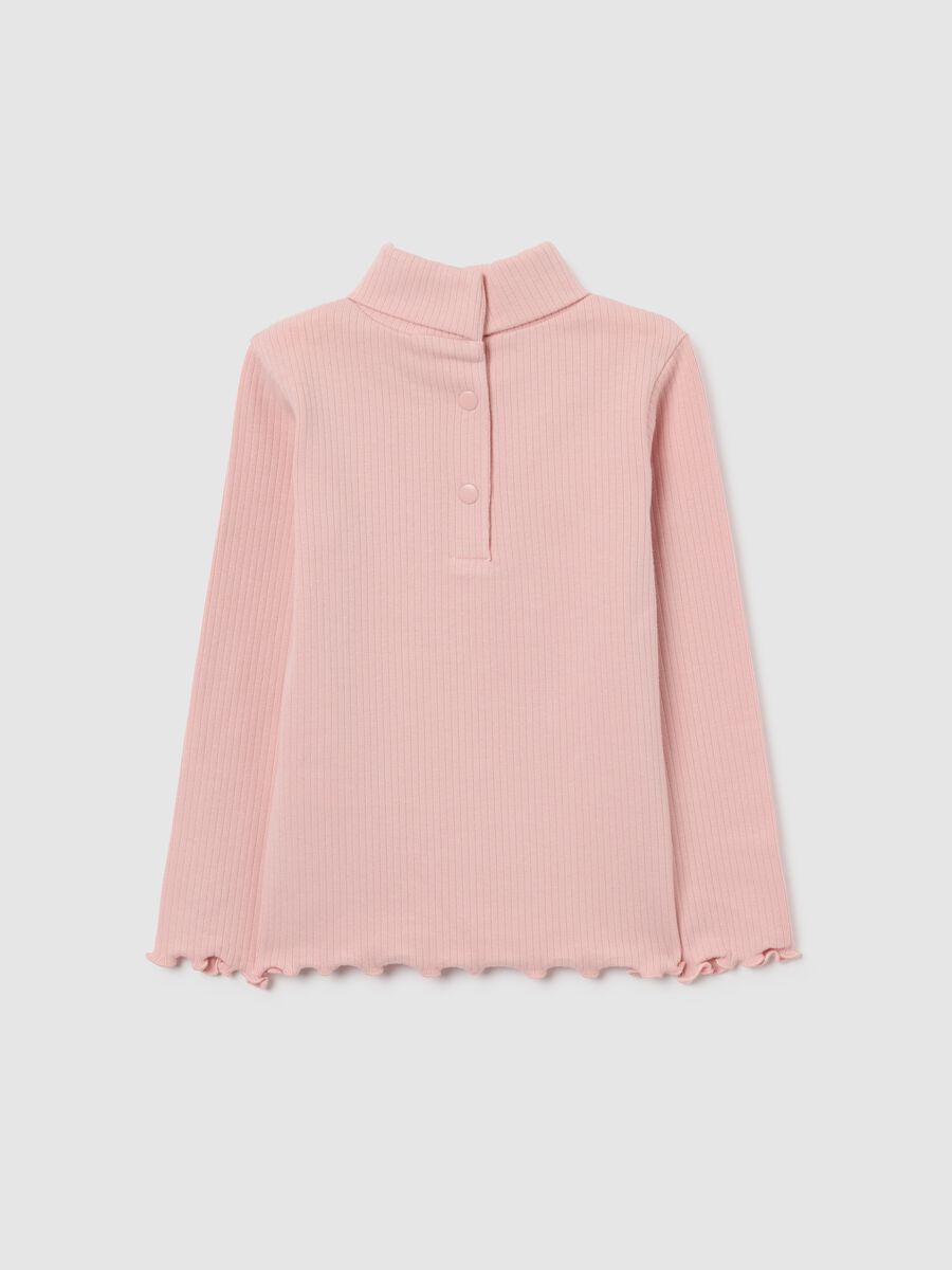 Girls' pink stretch cotton t-shirt_1