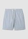 Multicolour striped regular-fit stretch cotton shorts_0