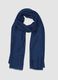 Navy blue scarf with fringes_0