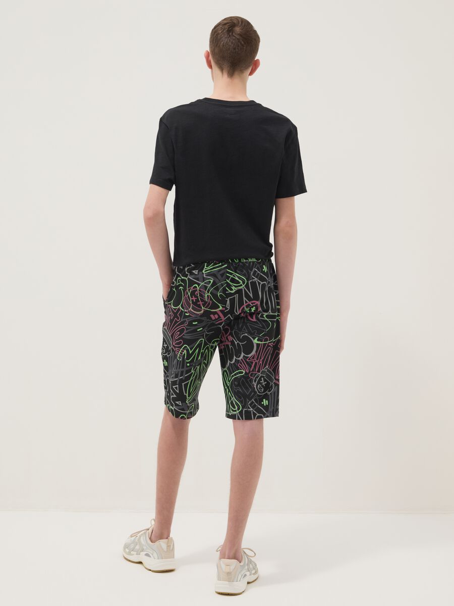 Multicolour pure cotton shorts for boys, regular fit_1