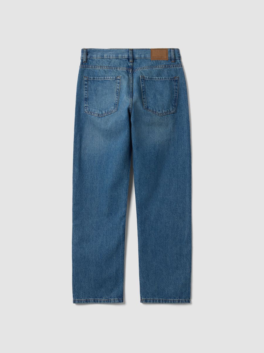 Light blue pure cotton straight-fit denim jeans_2