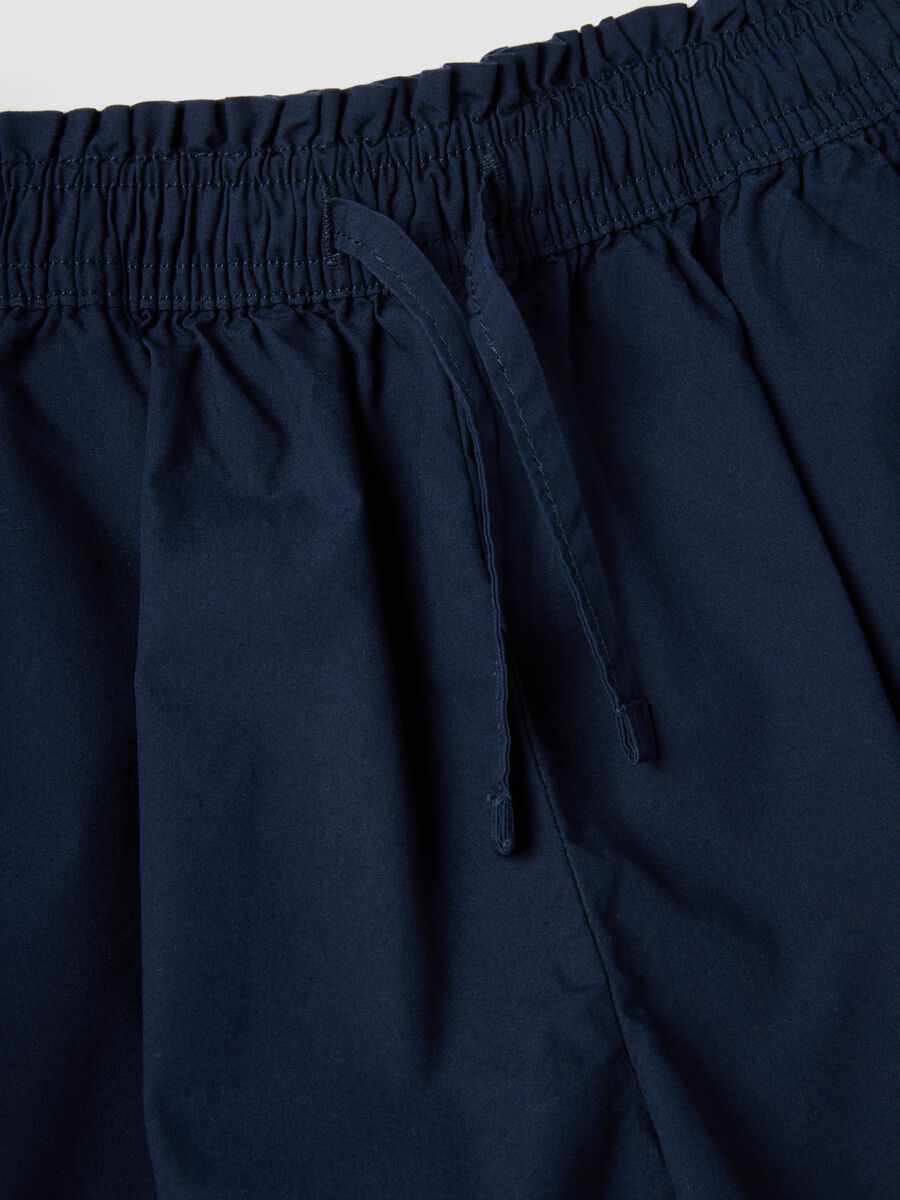 Blue pure cotton shorts with elasticated waistband_2