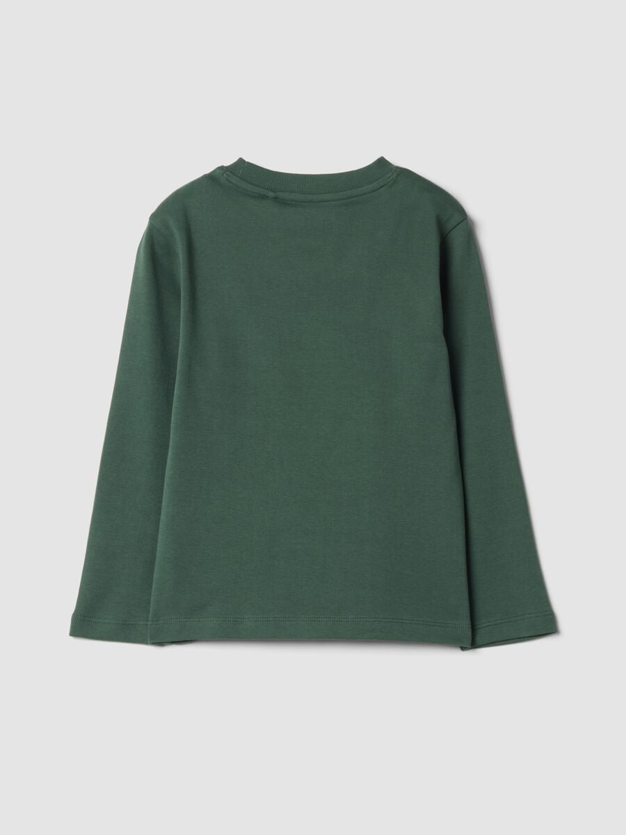 T-shirt verde in puro cotone organico con girocollo_1