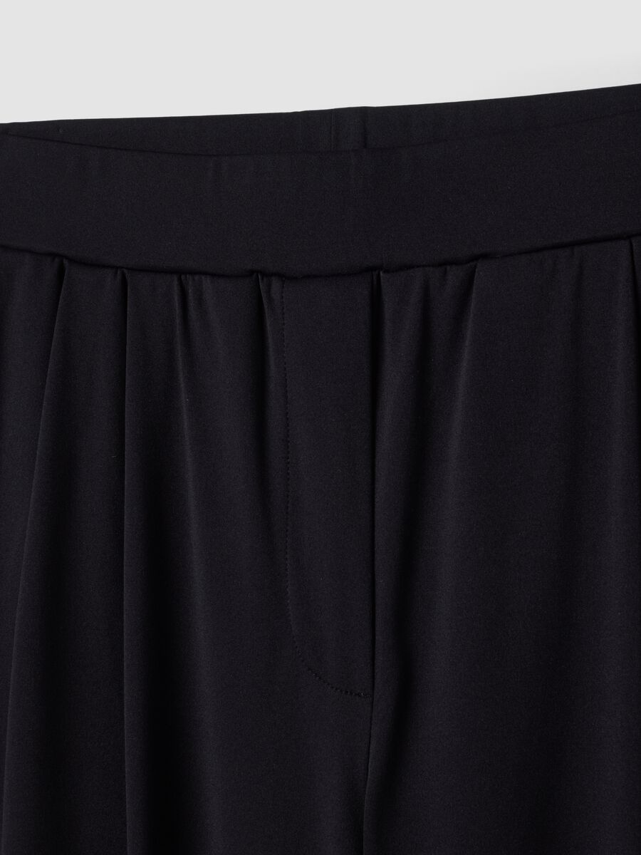 Blue stretch wide-leg trousers_7