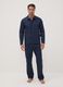 Blue pure organic cotton pyjamas with collar_0