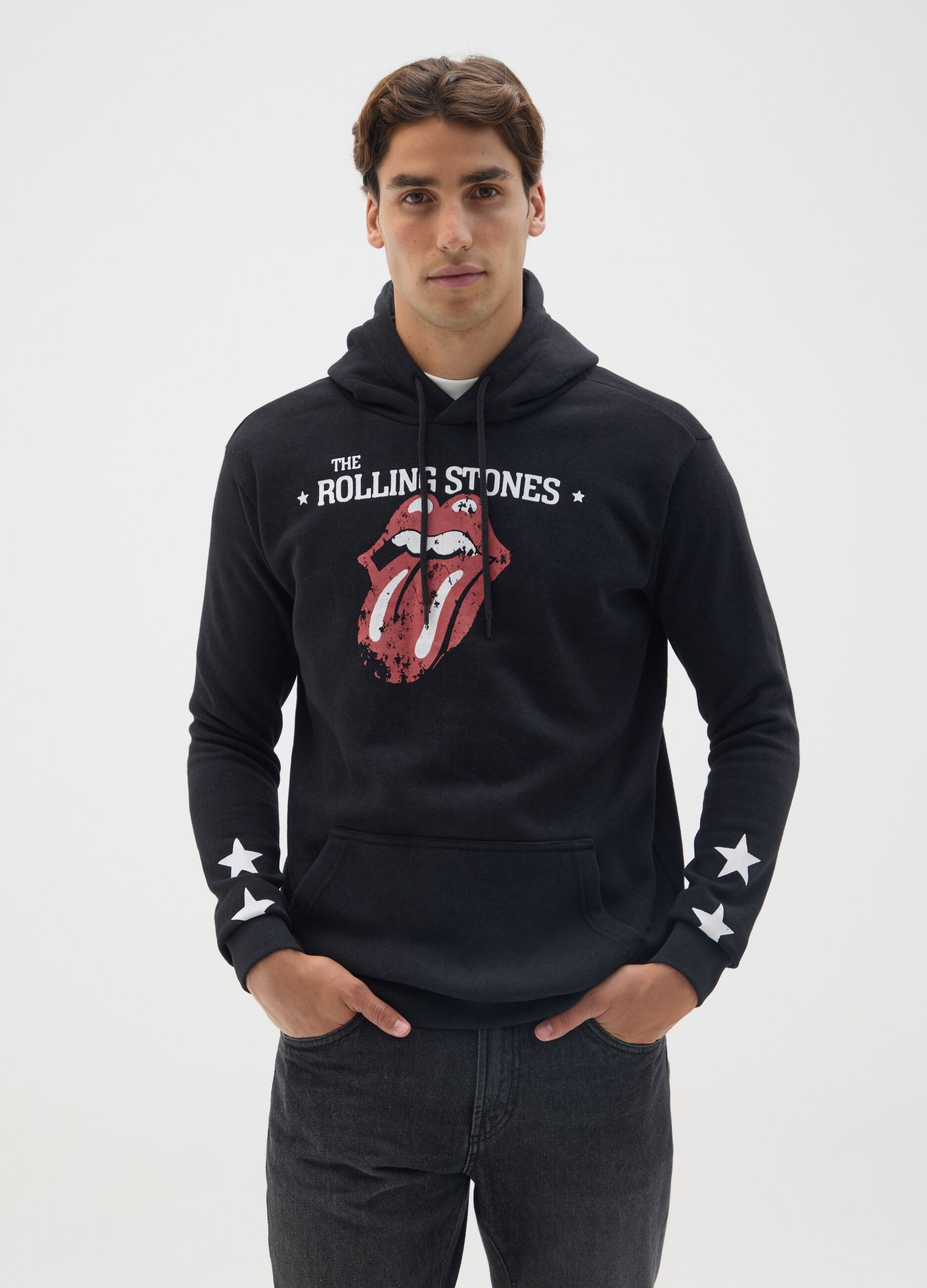 Black cotton blend sweatshirt