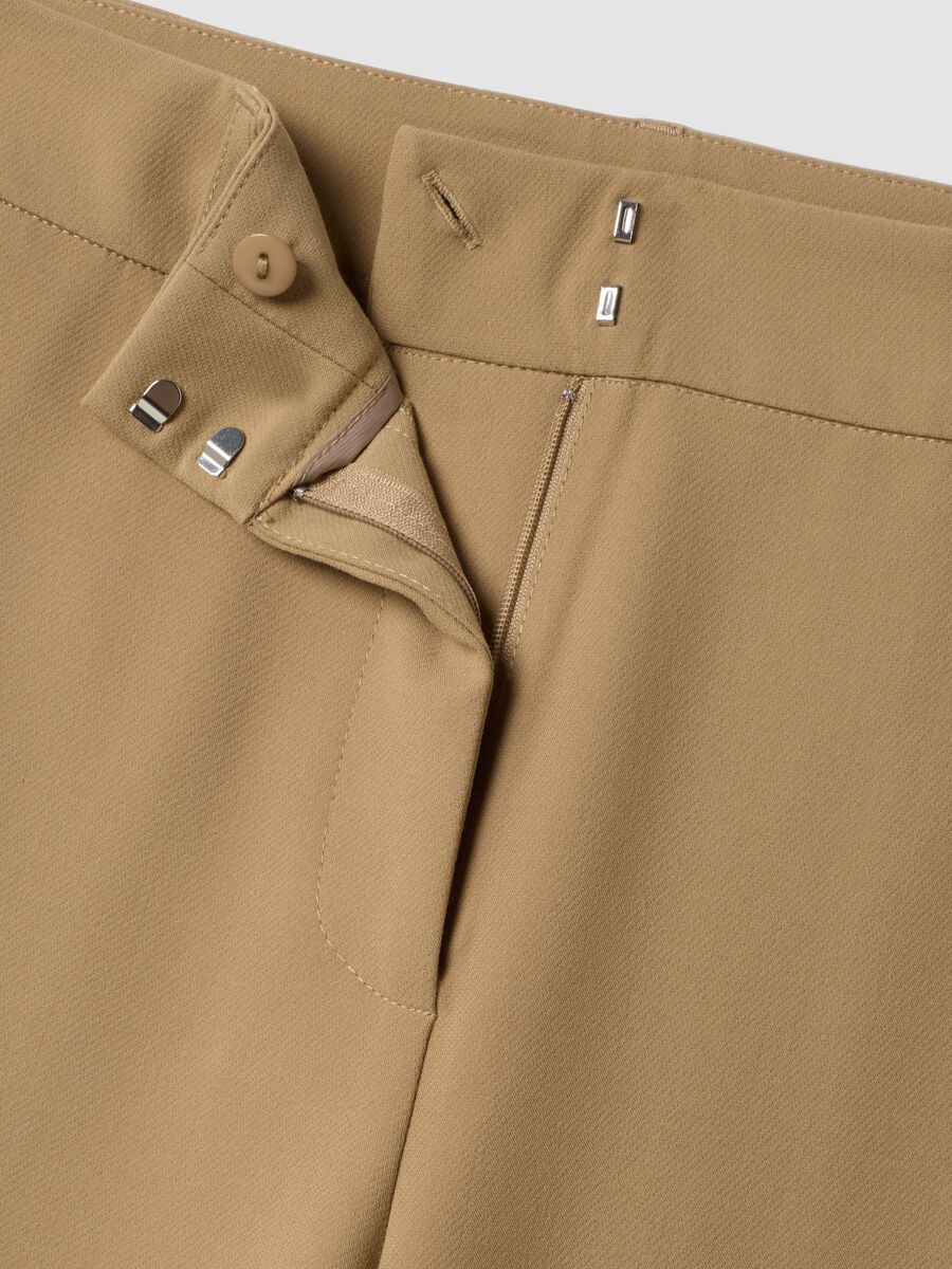 Beige straight-leg stretch viscose trousers_6