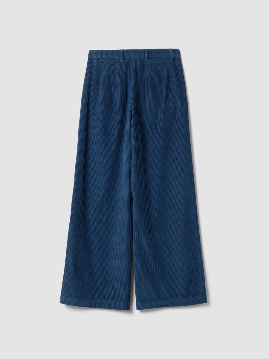 Blaue und hellblaue Ripp-Hose aus reiner Baumwolle_6