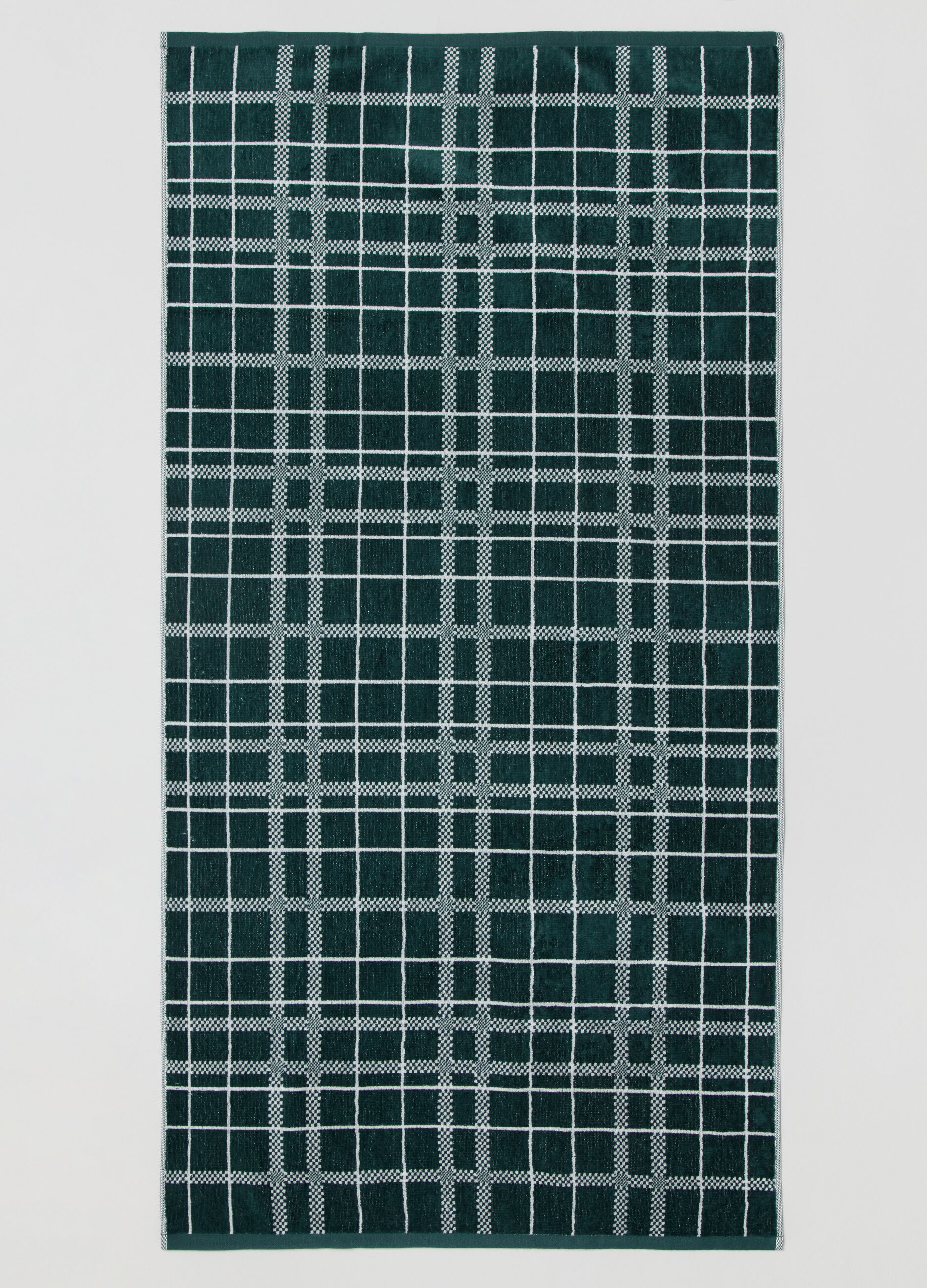 Telo doccia 70x140 squares verde scuro velour