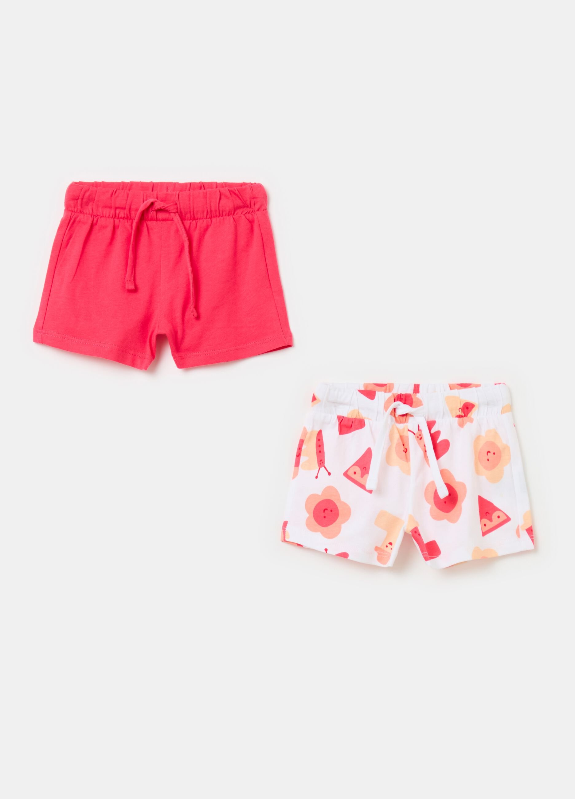 Bipack shorts con coulisse e stampa