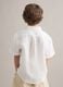 White pure linen oversized shirt for boys_1
