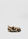 Scarpine beige animalier imbottite con cinturino_0