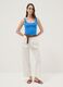 Blue fitted stretch cotton vest top_1