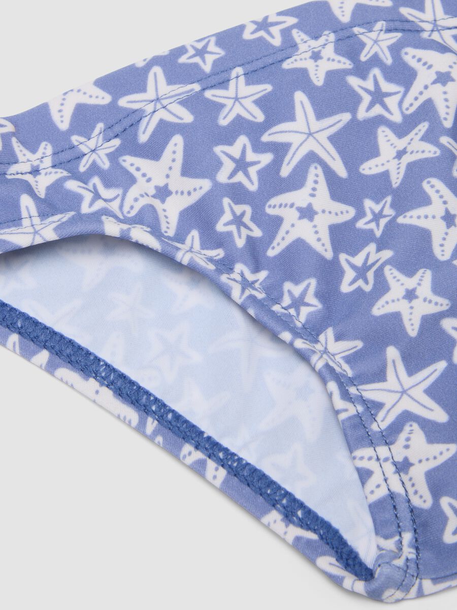 Blue stretch swim briefs with starfish print_2