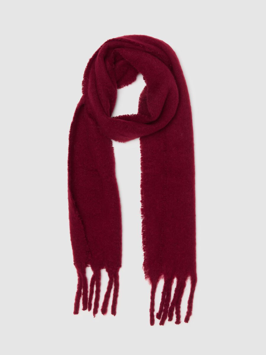 Red Scarf with Fringes_0