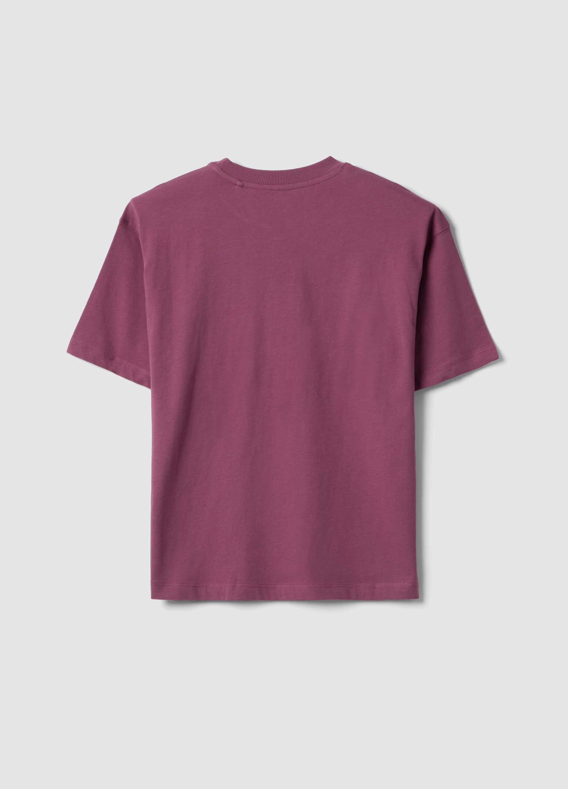Boys&rsquo; purple 100% cotton oversized T-shirt with print