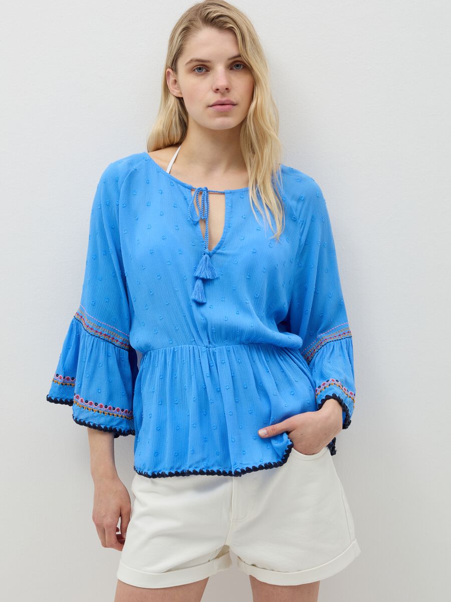 Positano summer blouse with ethnic embroidery_1